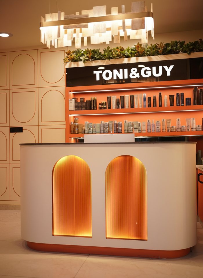 TONI&GUY salon interior with retail display